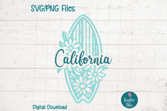 California Surfboard Graphics & T-Shirt Designs