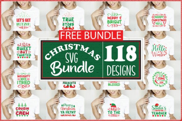 Free Christmas SVG Bundle: Graphics & T-Shirt Designs