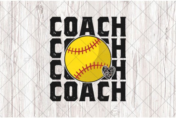 Softball Coach Stacked Graphics for T-Shirt Designs