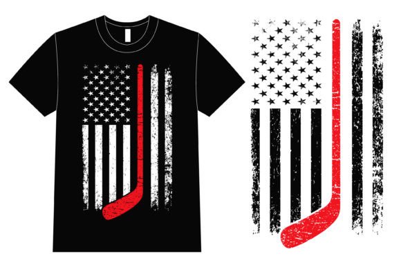 USA Vintage Flag Hockey T-Shirt Design Graphics Review